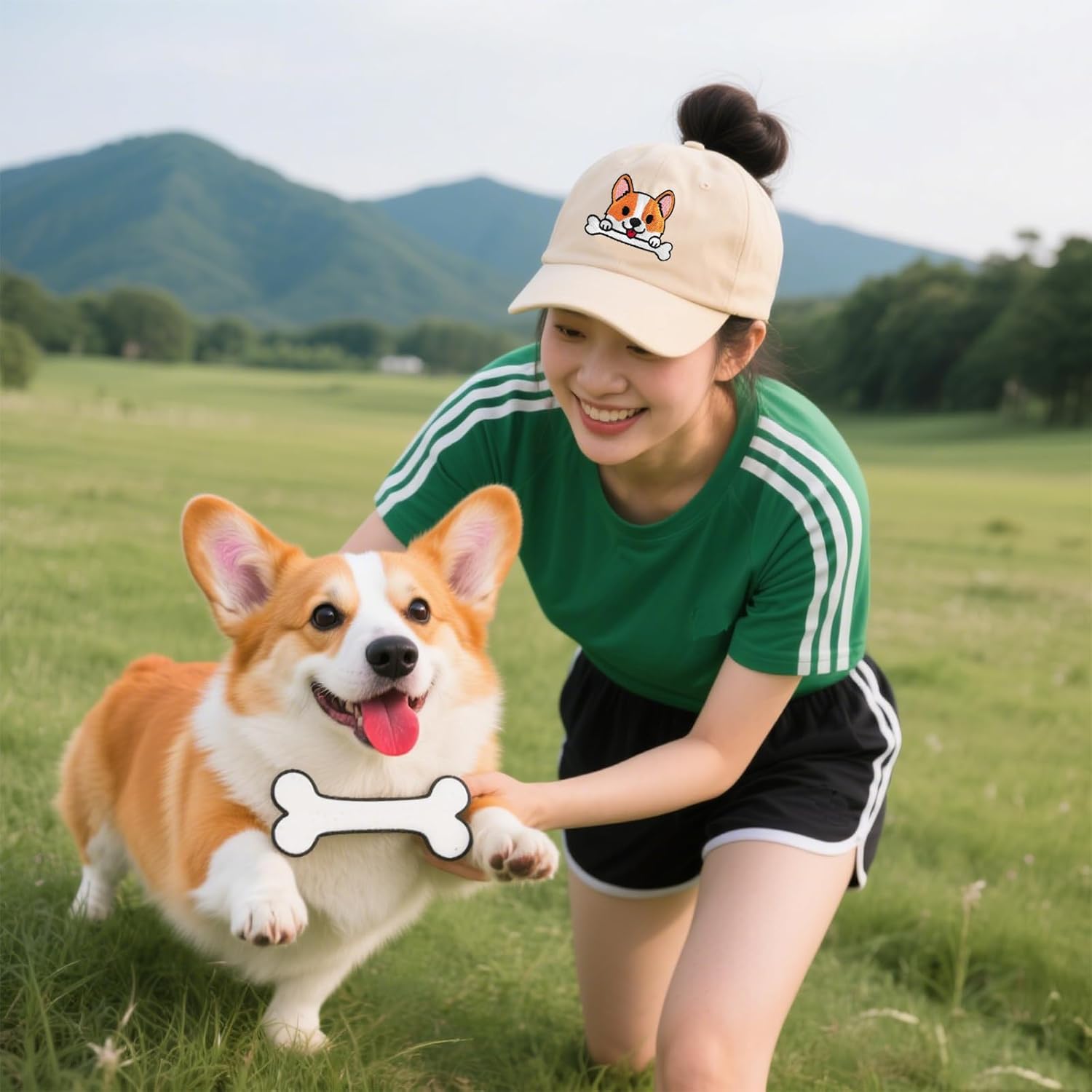 Corgi Gifts for Corgi Lovers, Adjustable Dog Hat for Women Men, Embroidered Front and Back Cap - Image 3