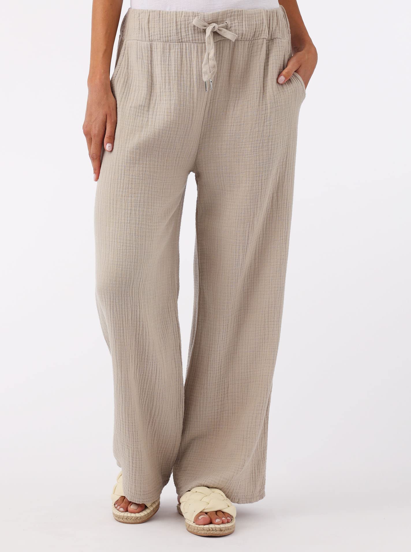 Zwillingsherz Musselin Hose aus 100% Baumwolle – Hochwertige Sommerhose für Damen Frauen Mädchen - Marlenehose Freizeithose Culottes - Strandhose locker luftig perfekt für Frühling Sommer
