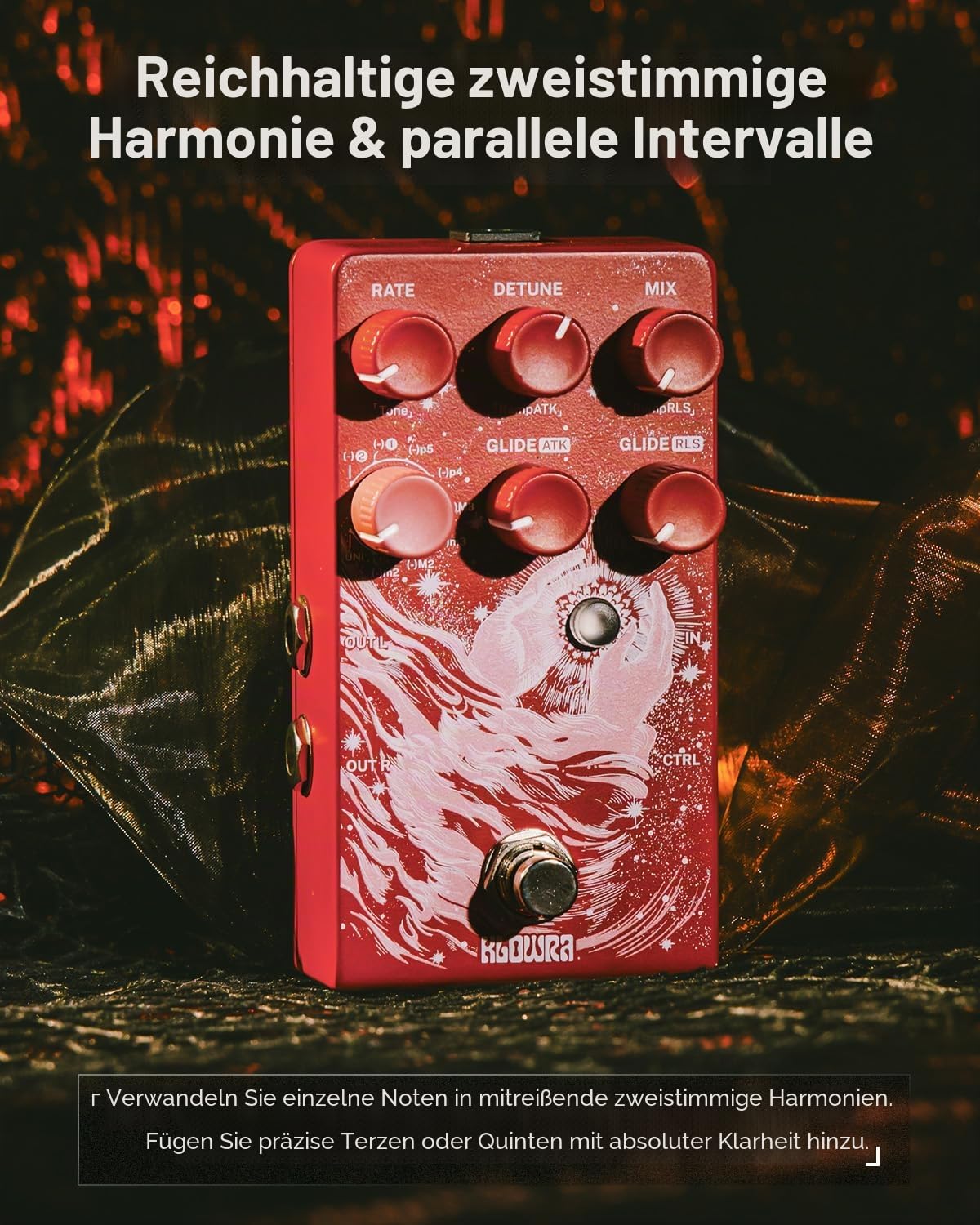 Vein Pitch Shifter Gitarrenpedal für E-Gitarre – Polyphones Pitch-Shifting mit 17 Shift-Drop-Typen, mikrotonales True Stereo, massive Detune-Reichweite, präziseres Tracking, CTRL-Steuerung