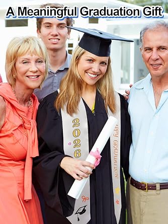 Cosweet Graduation Stole 72 Long, Class of 2026 Customizable Blank Graduation Sash for Unisex Adults, 1 pc