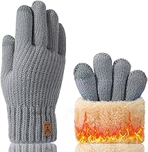 AOY Women's Gloves Winter Warm, Cold Protection, Thick and Fluffy Lining, Soft Knit Gloves, 10 Colors Available, Warm, Heat Preservation, Fluffy, Soft, Thick, Windproof, Stretchy, Touch Screen