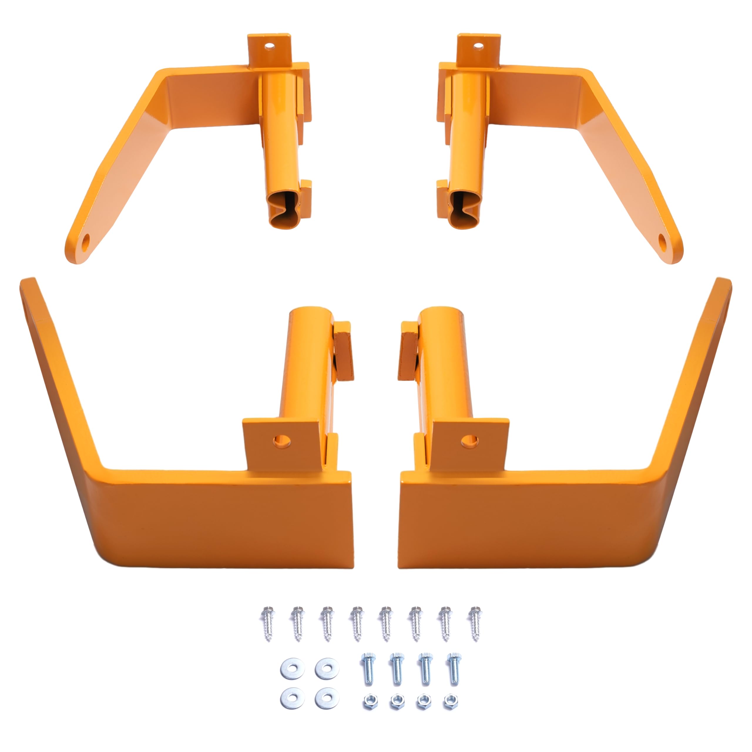 Photo 1 of ALMULOO 4PCS Universal Stake Pocket Camper Tie Downs for Full-Size Pickup Trucks, Heavy-Duty Steel, Powder-Coated Orange, Includes Screws & Instructions, Replaces for TDSF NN2297