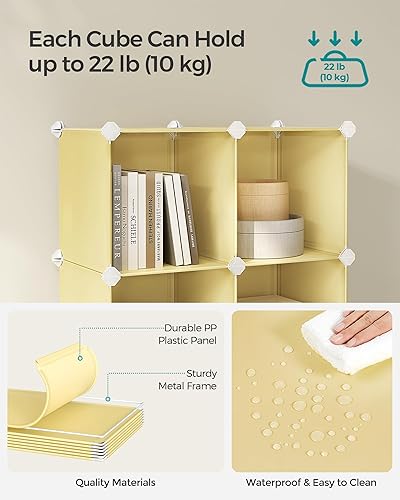 Miniatura 4 de SONGMICS Organizador de almacenamiento de cubos, juego de 16 cubos de plástico, estante para libros, organizadores de armario y almacenamiento,