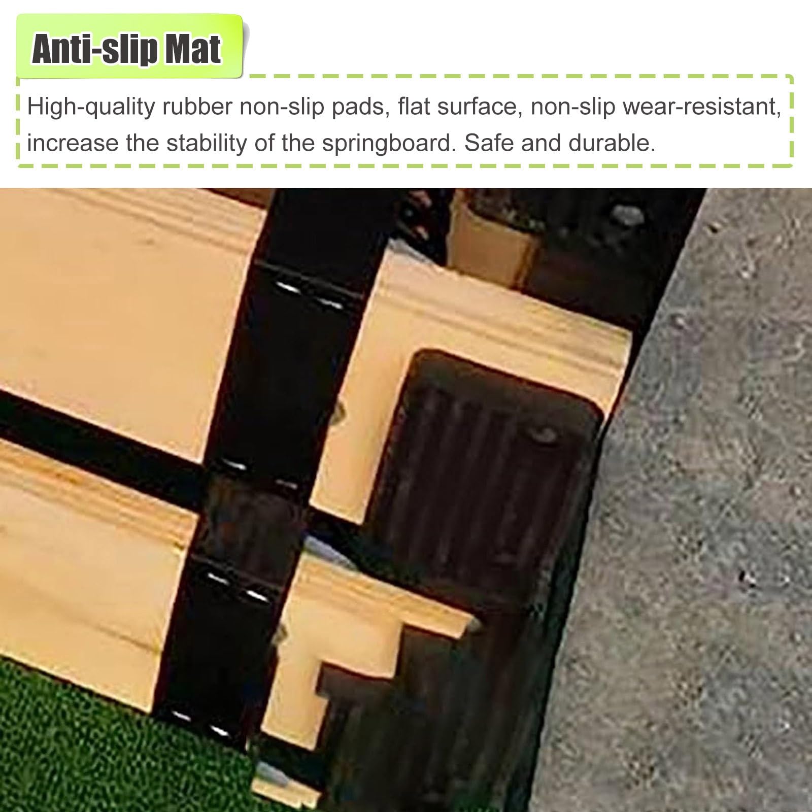 Trampolino Professionale per Centro di Ginnastica, Attrezzatura Sportiva per Allenamento Atletico Indoor e Outdoor/Ginnastica, Trampolino Curvo in Legno Duro,Green 2 Springs50x80x20cm