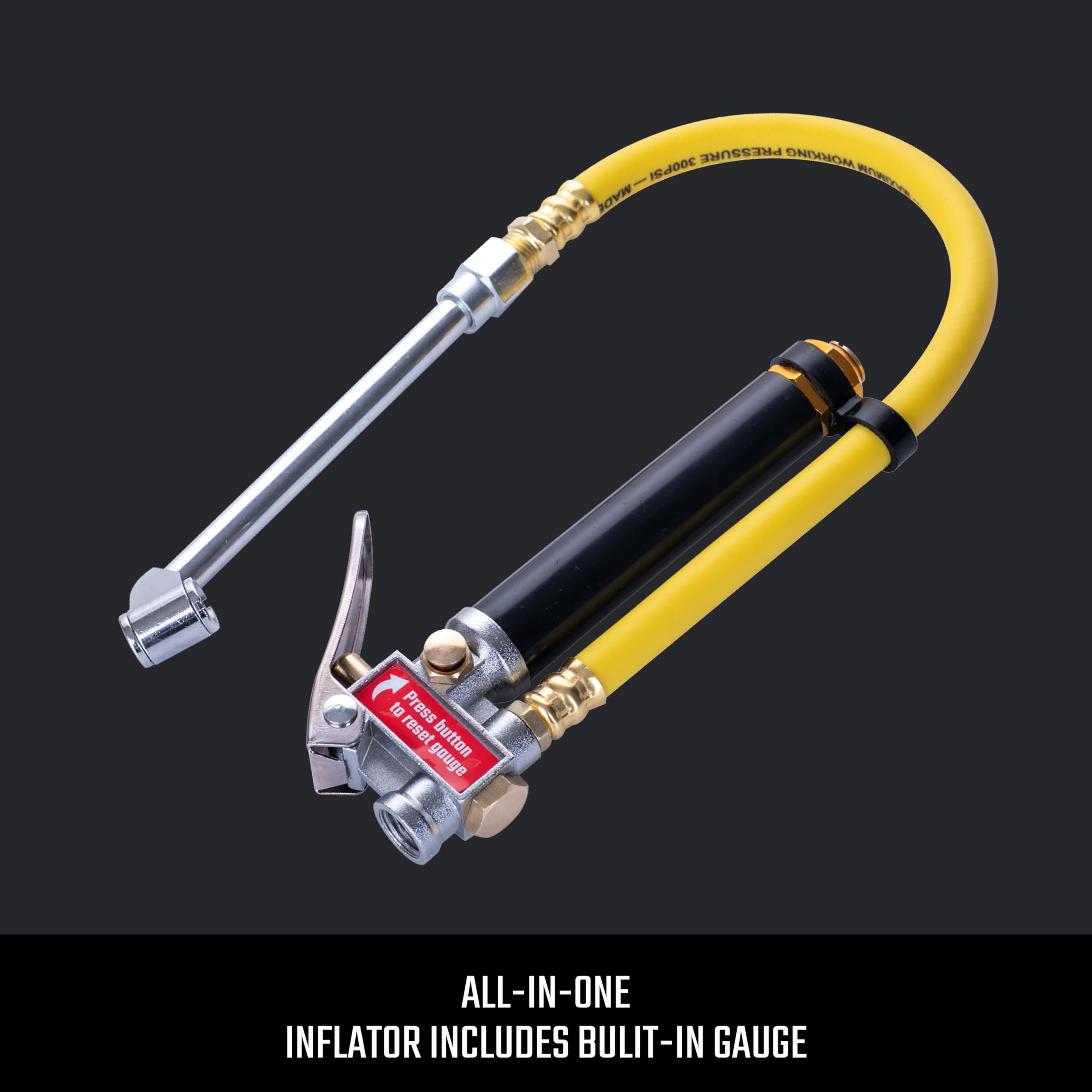 Craftsman CMXZTSG1005NB Double gonfleur à Pied et manomètre, Noir et Jaune