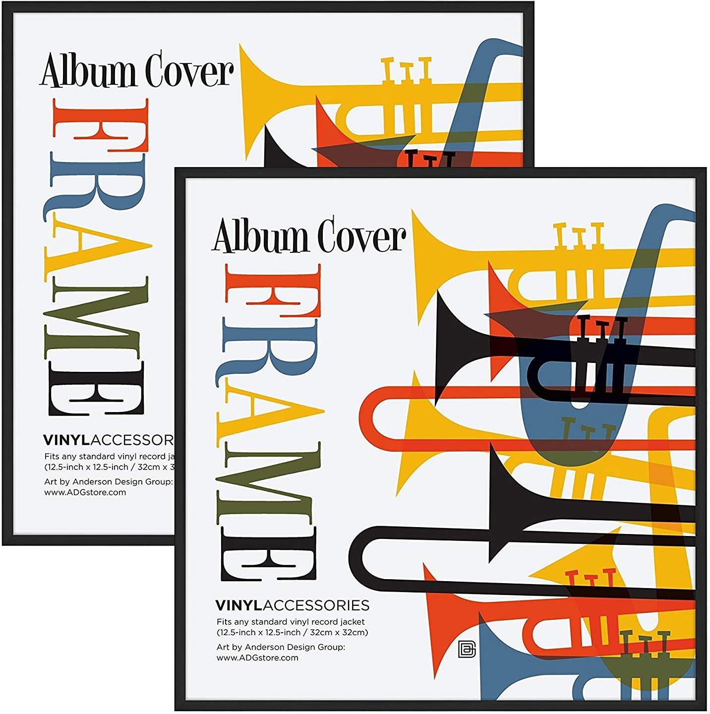 Flag Connections Album Frame - Made to Display Album Covers and LP Covers 12.5"x12.5" - Hanging Hardware Installed and No Assembly Required - Easy to Use Album Frame, Album Cover Frame