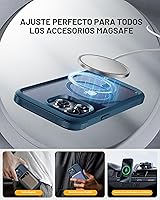 Vista 5 de Miracase - Funda magnética para iPhone 15 Pro de 6.1 pulgadas, de cuerpo completo, azul tormenta, compatible con MagSafe, protector de pantalla