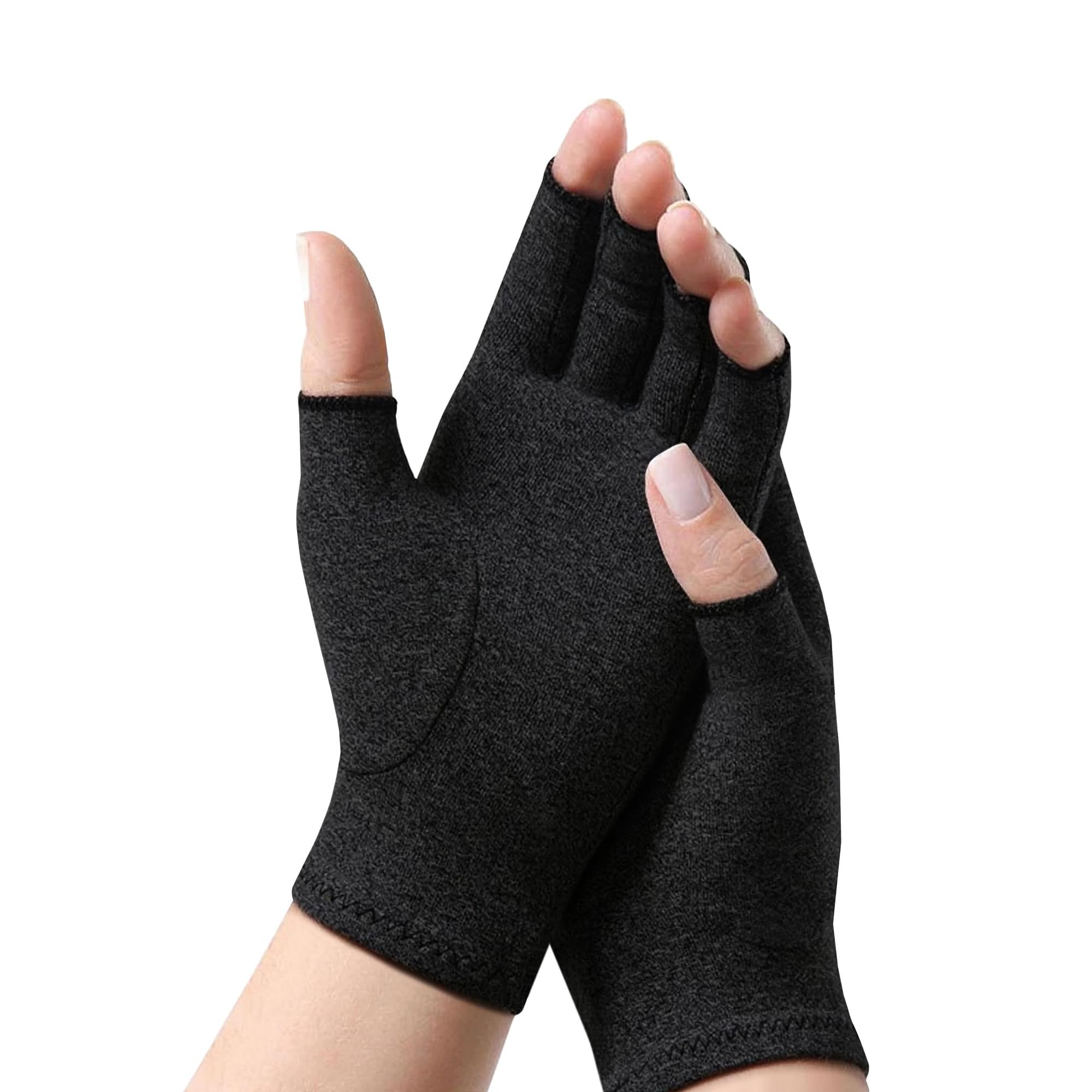 Fingerless Compression Gloves (1 Pair), Cotton Gloves Women Men, Arthritis Pain Relief Gloves for Relieve Rheumatoid Arthritis, Osteoarthritis, Carpal Tunnel, Joint Pain for Women and Men to Daily Wo