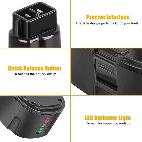 Miniatura 6 de Paquete de 2 baterías de iones de litio de 5.5Ah 18V de repuesto para Dewalt 18V XRP Ni-Cad DC9096 DC9098 DC9099 DE9039 DE9095 DE9096 DE9098 DW9095