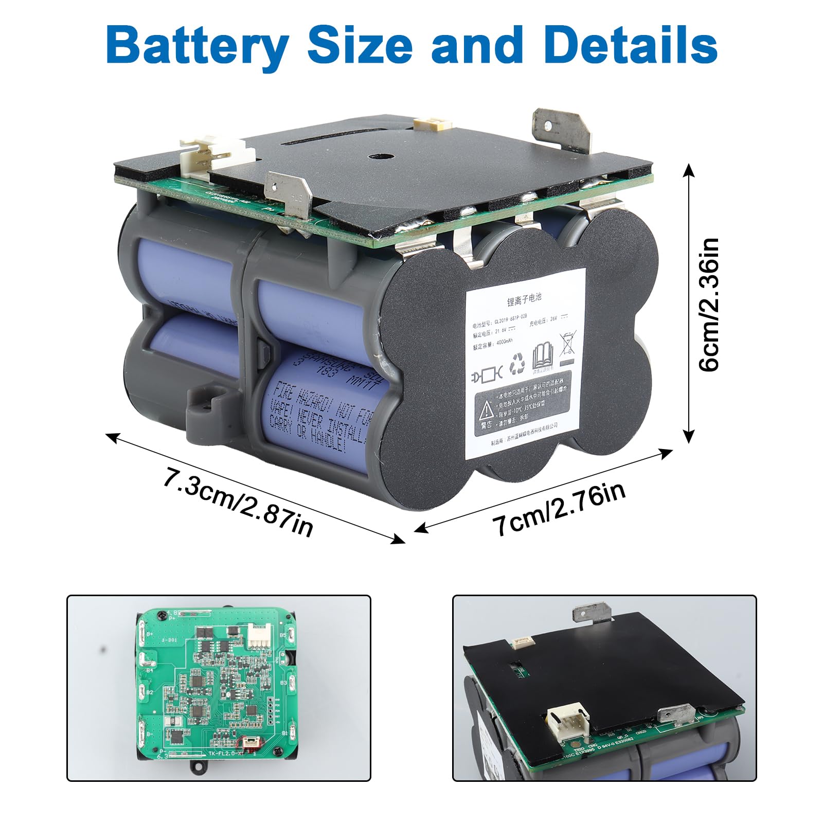 21,6V/ 4000mAh Ersatzakku kompatibel mit Tineco Floor ONE S5/ S5 Pro 2/ S5 Pro/Floor ONE S5 Smart/S5 Steam kabellose Handstaubsauger