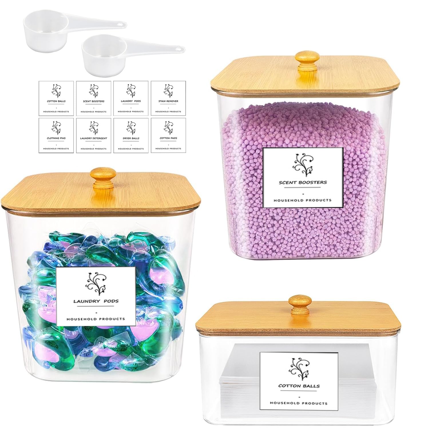 Amazon｜粉末洗剤 容器 3個セット ランドリーボトル ランドリーボール