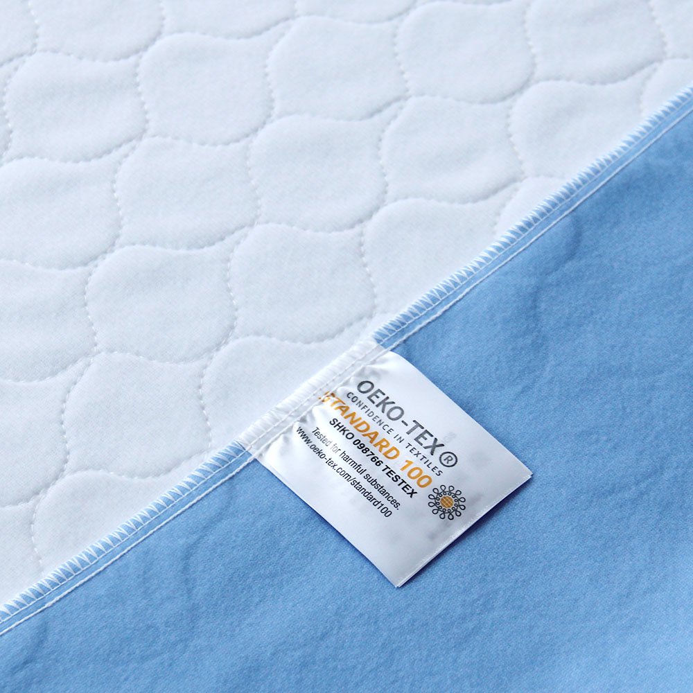Bedecor 2× Alèse Imperméable 70x90 cm (Bleu) – Tapis de Lit Lavable en Machine, Multi-Couches & Absorbant – Protection Matelas Réutilisable pour Bébé, Enfant, Adulte