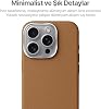 Hybrid Silicone Case with Metal Keys and Metal Lens Frame with Unscratched and Fingerprint-Free Leather Look Compatible with MagSafe for Minesk iPhone 16 Pro Max (Taba, 16 Pro Max)