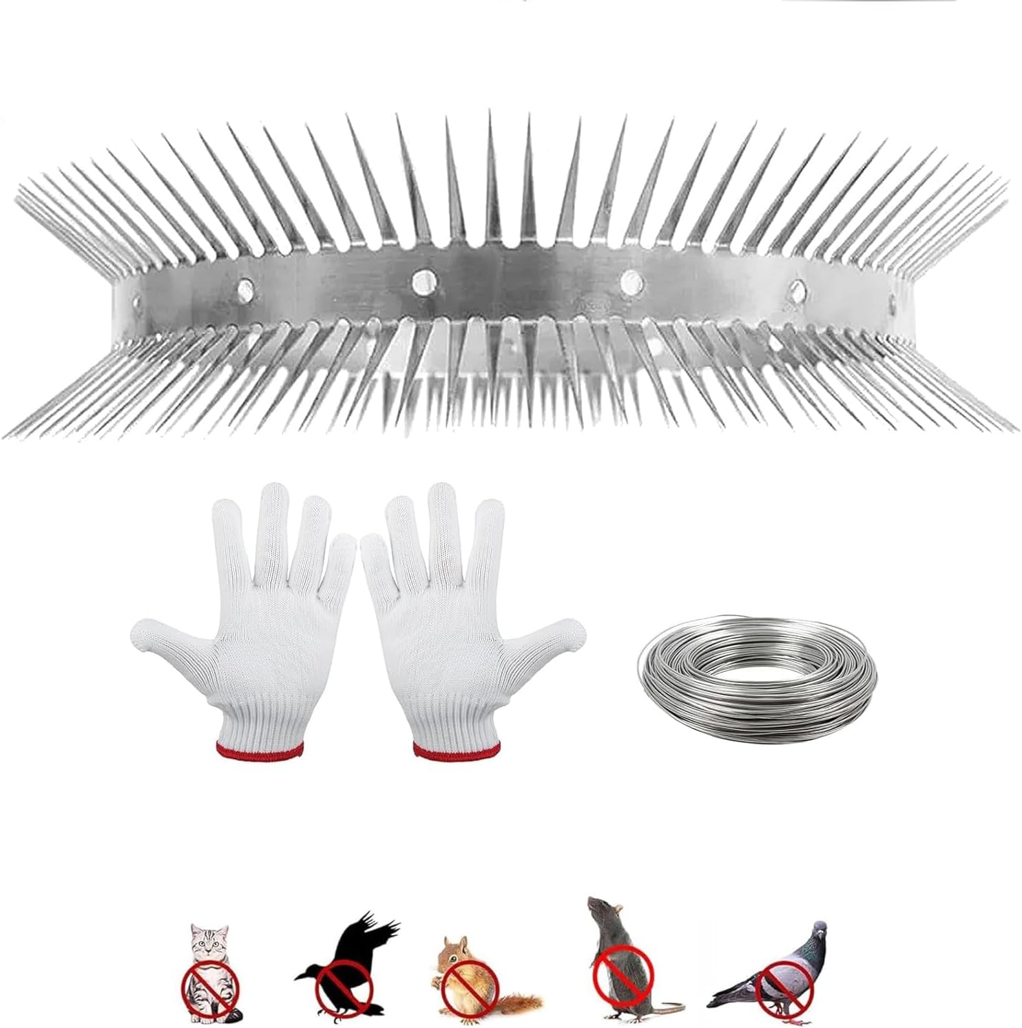 XQZMD Marten Protection Downpipe, Marten Repellent Made of Galvanised Steel for Home, Cat Repellent Belt, Raccoon Repellent, Marten Protection for Gutter and Tree, with Gloves and Iron Wire (32 mm x 1