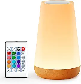 Auxmir Lâmpada de cabeceira de LED, luz noturna, controle remoto, regulável, 13 cores, 5 cores que mudam de brilho, ajustável, recarregável, lâmpada portátil para bebês, crianças, quarto, sala de