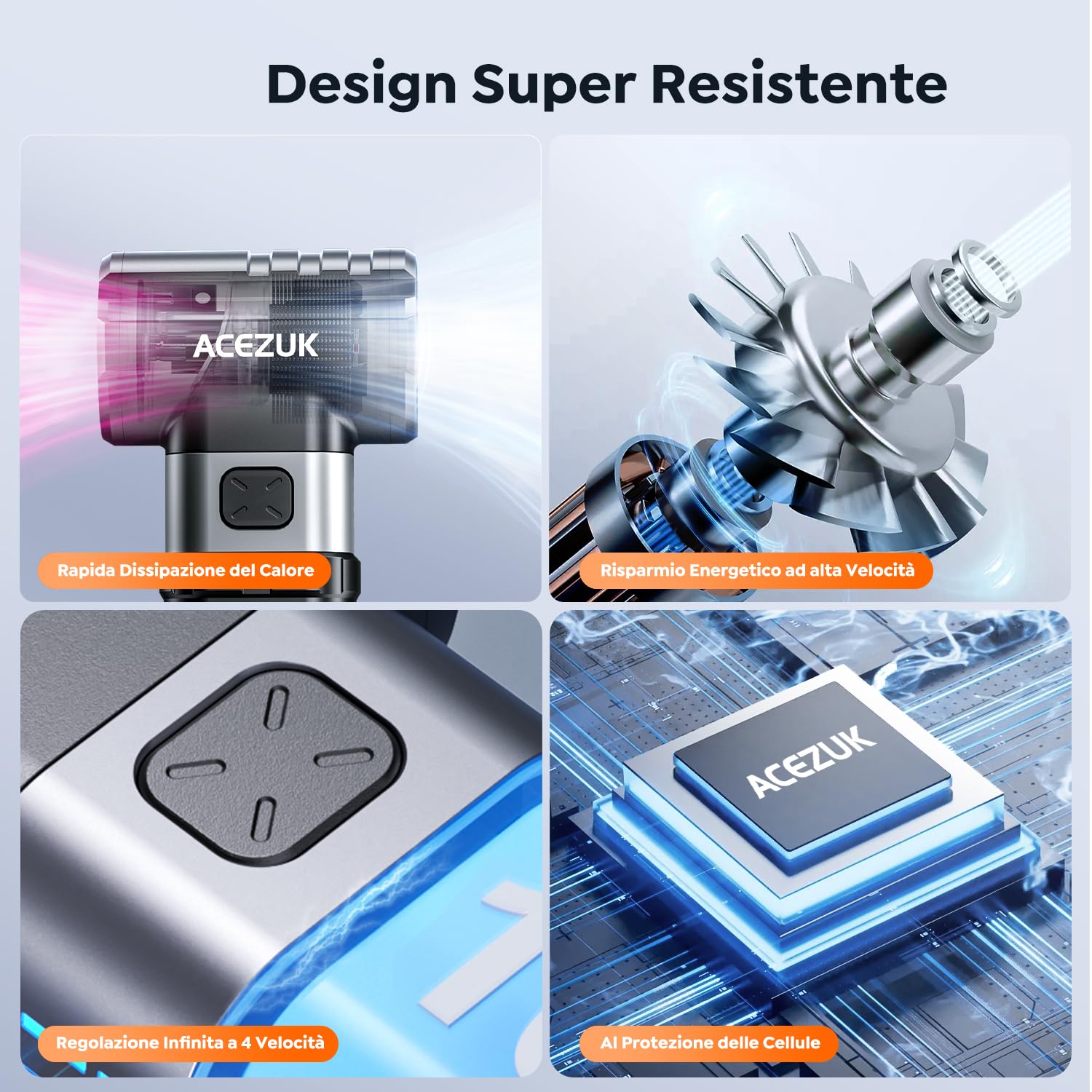 Aria Compressa Elettrico Rimuovi Polvere, 250000RPM & 10500mAH & 4 Velocità Air Duster Soffiatore PC con Batteria Ricaricabile Per PC, Tastiera, Ufficio, Auto, Puliz