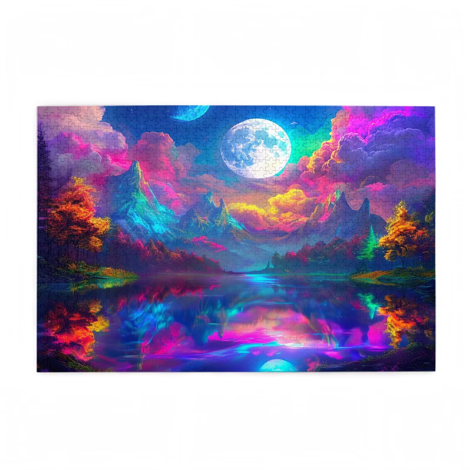 5000 sztuk puzzli dla dorosłych, kreatywne niemożliwe puzzle dla dorosłych początkujących, duża drewniana układanka z pudełkiem do przechowywania, prezenty dla kobiet mężczyzn, wystrój domu, motyw