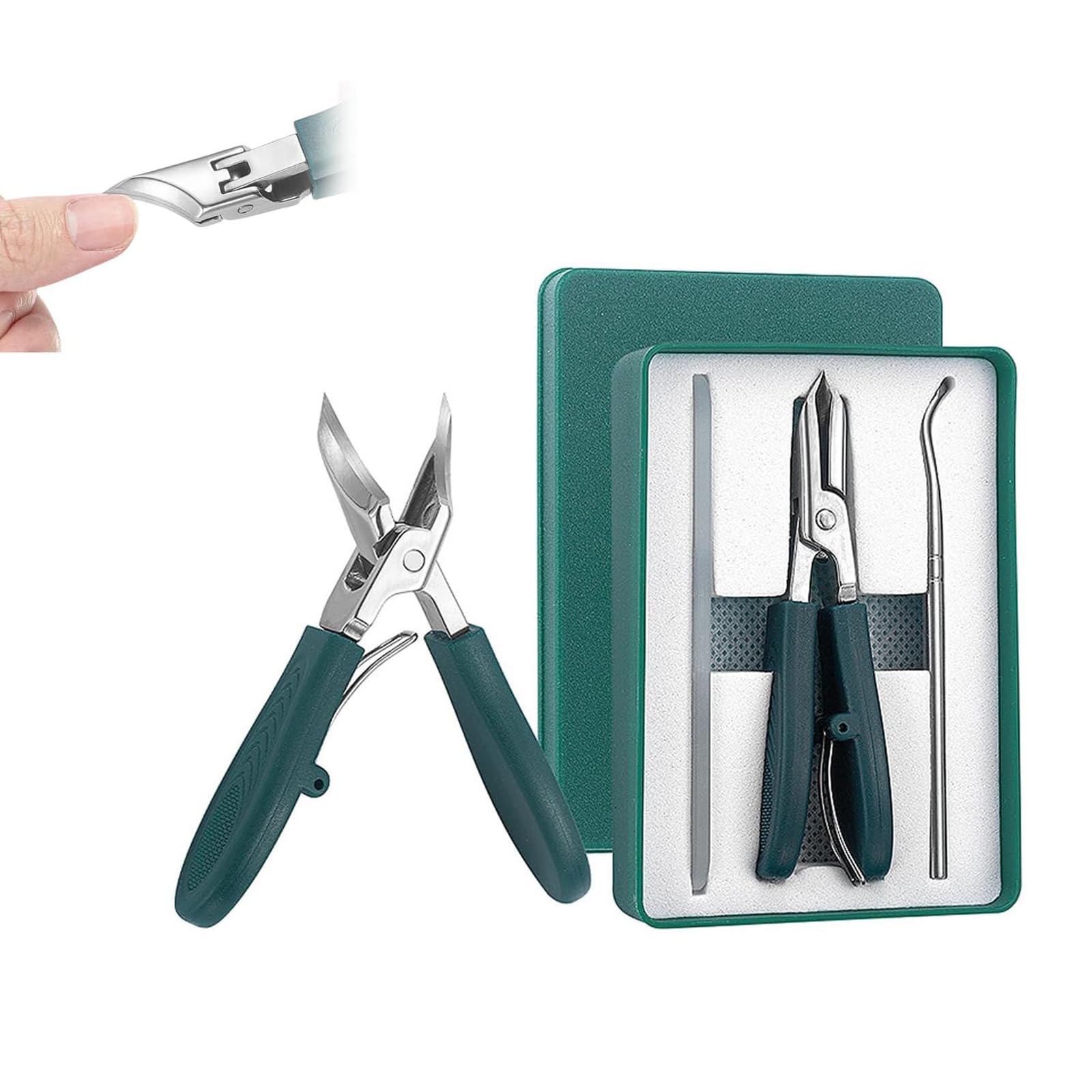 Nagelknipser Mit Adlerschnabel – 3-teiliges Set, Breite Backen, Spritzschutz, Ergonomisch