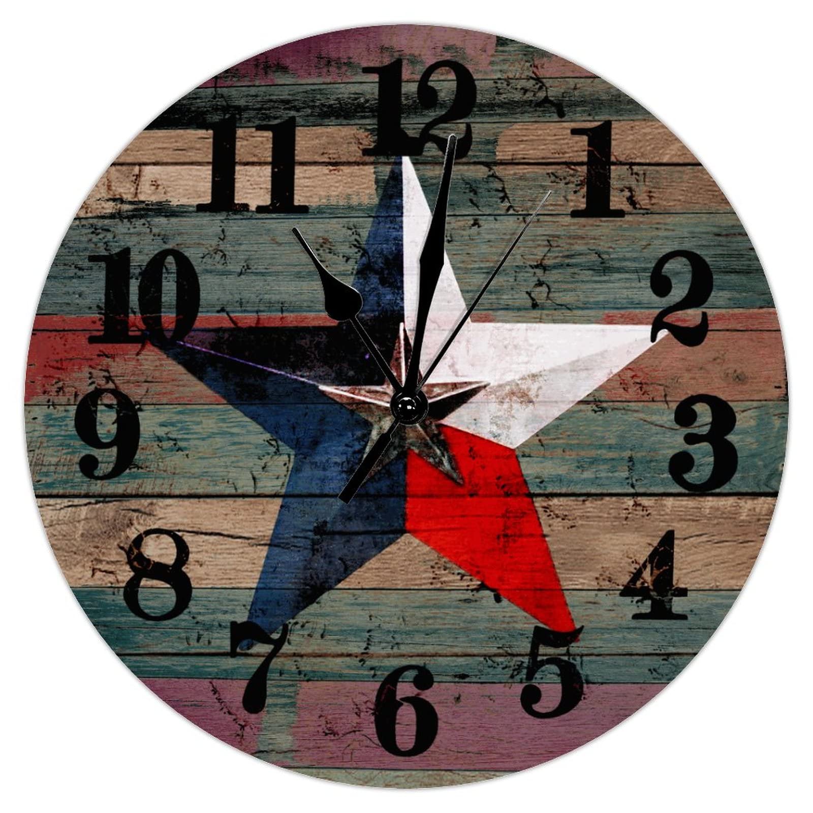 Horloge en bois style Texas déco salon et cuisine chaleureuse