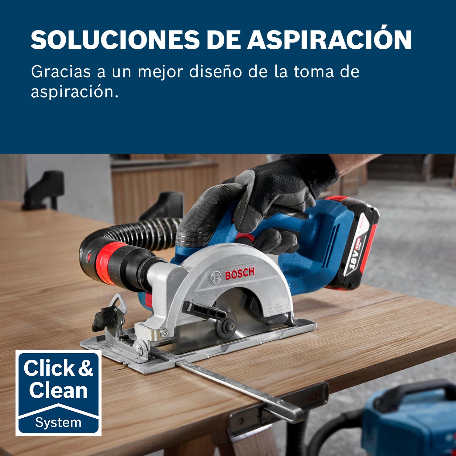 Bosch Professional 18V System sierra circular a batería GKS 18V-51 (motor Brushless sin escobillas, incl. 1 disco de corte [140 mm], guía paralela, sin batería/cargador)