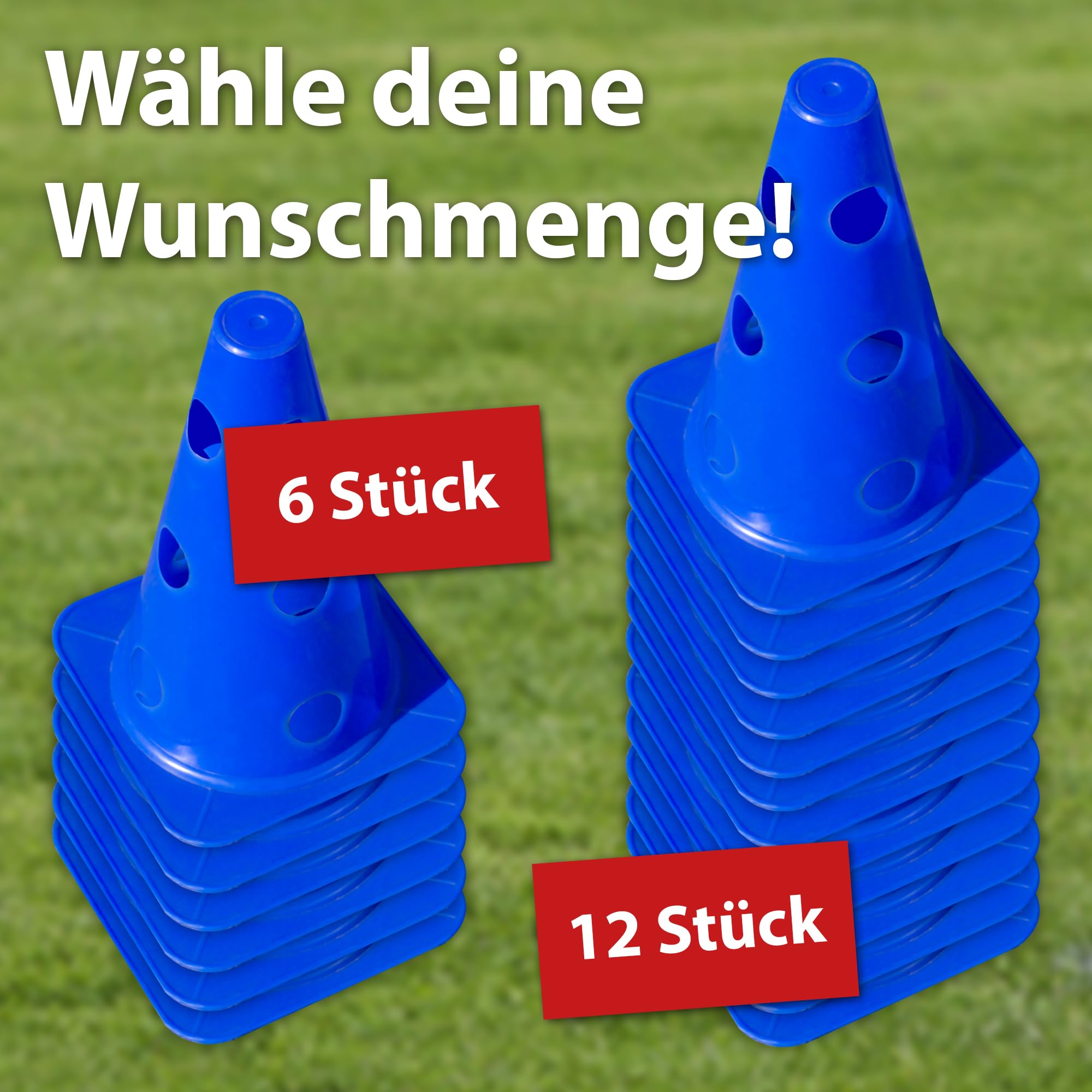 praktisches Steckhürdenset für Fußball, Hundesport, Pferdesport – Ideales Trainingszubehör, Fußballtraining, Pferd und Hunde - Profi Pylonen Set mit Hürden - Hindernisse Kegel