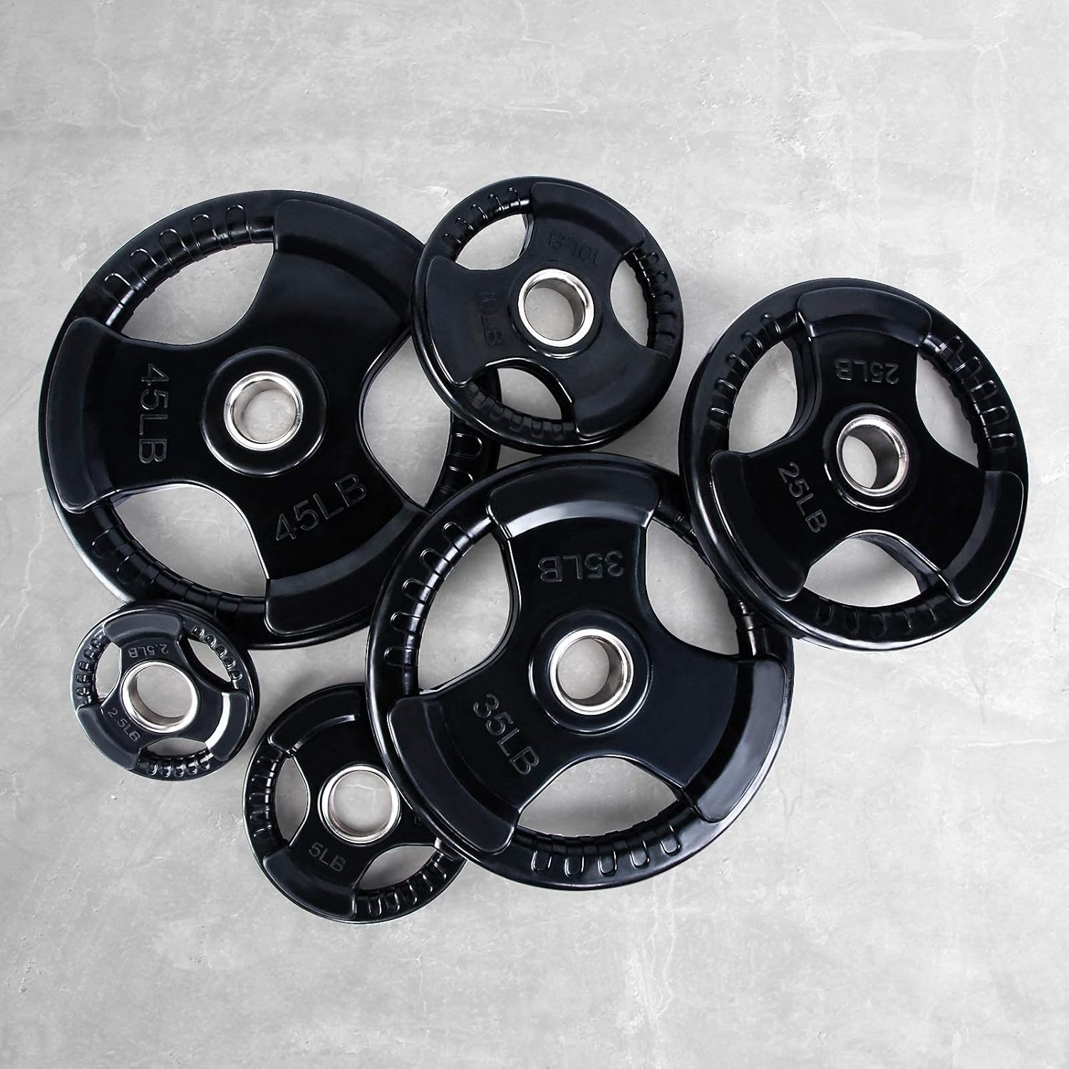 RitFit Olympic Rubber Grip Plates for Barbell, 2-Inch Weight Plates for Weightlifting and Strength Training in Home & Gym(2.5LB, Pair) : Sports & Outdoors