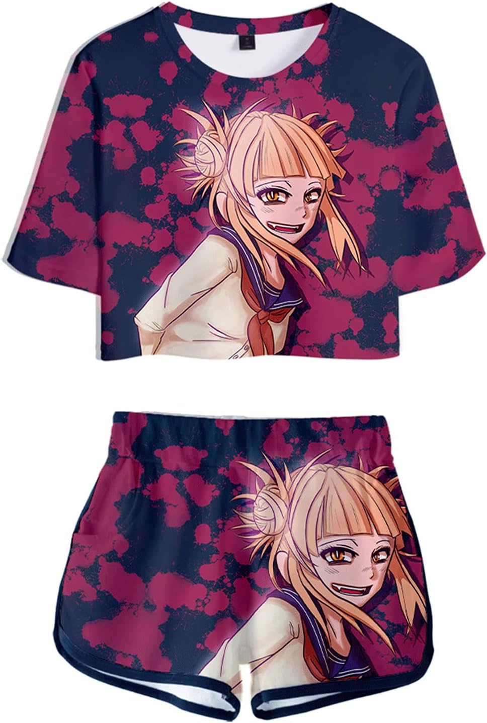 Set Short T-Shirt Femme Fille My Hero Academia - Impression 3D Anime Japonais Cosplay Sport Décontracté