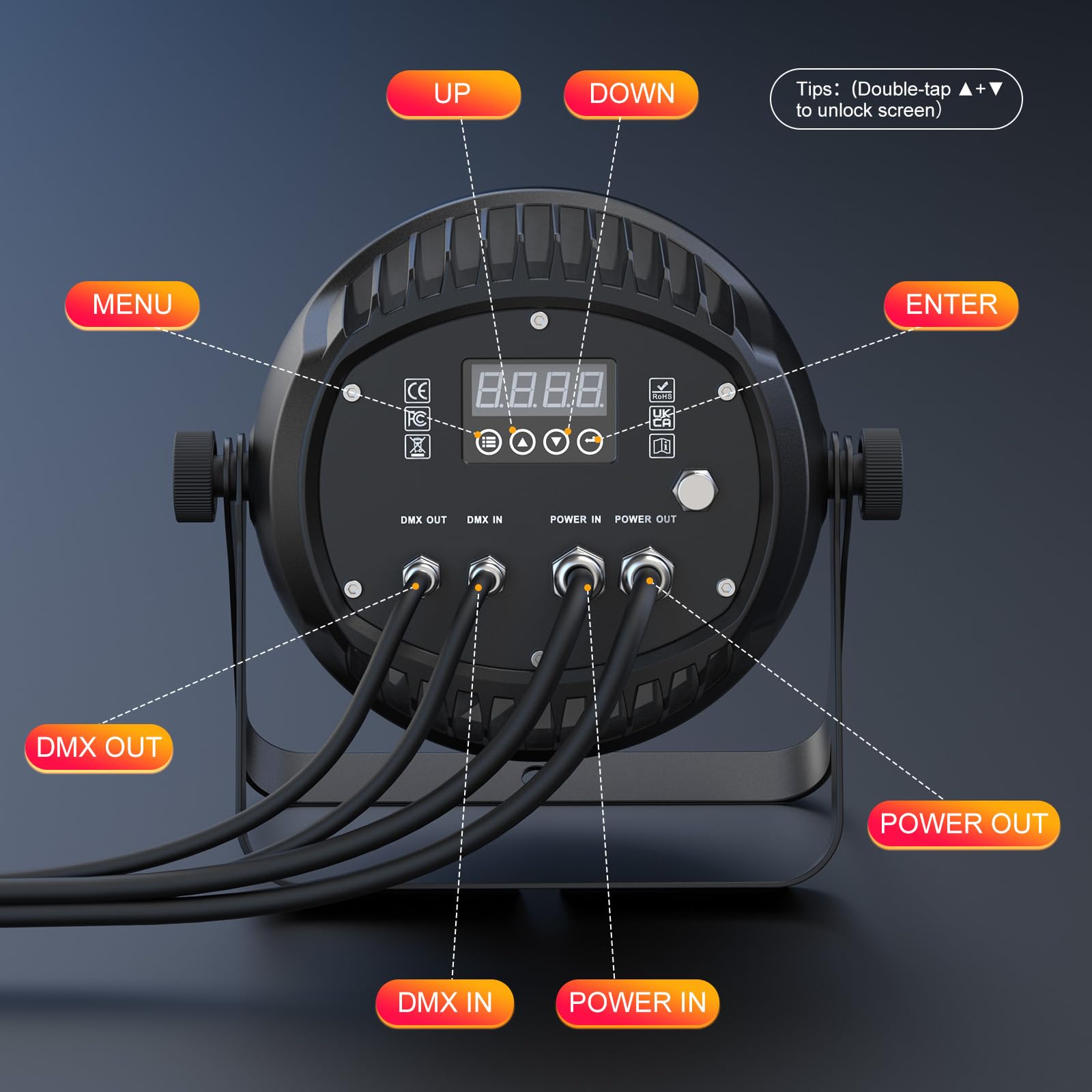 300W Par LED IP65 Impermeabile, Luce da Palco RGBW, Luci Discoteca da Esterno, Luce per Feste, Adatto per Feste all'Aperto e Concerti nei Giorni di Pioggia DJ