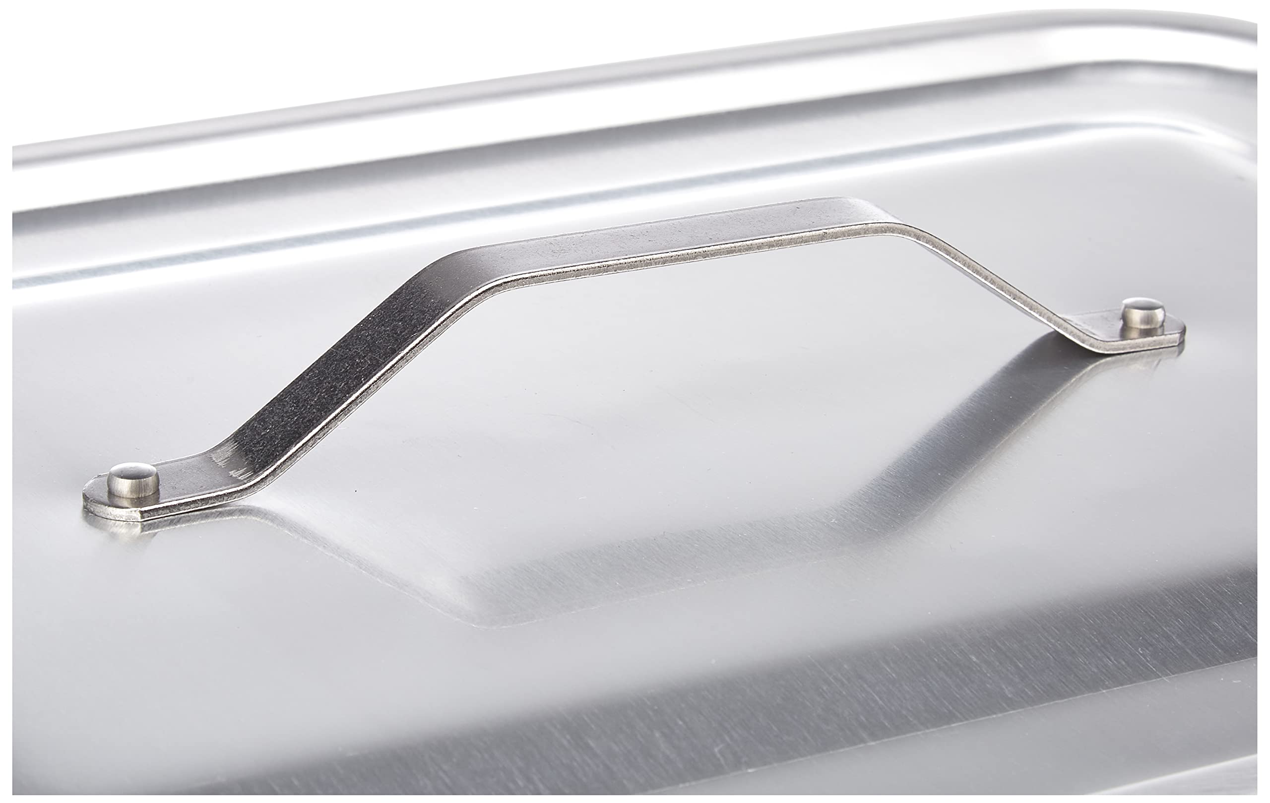 Pentole Agnelli Couvercle rectangulaire Plat à Angles arrondis, Aluminium, Argenté 40x28 cm Argent
