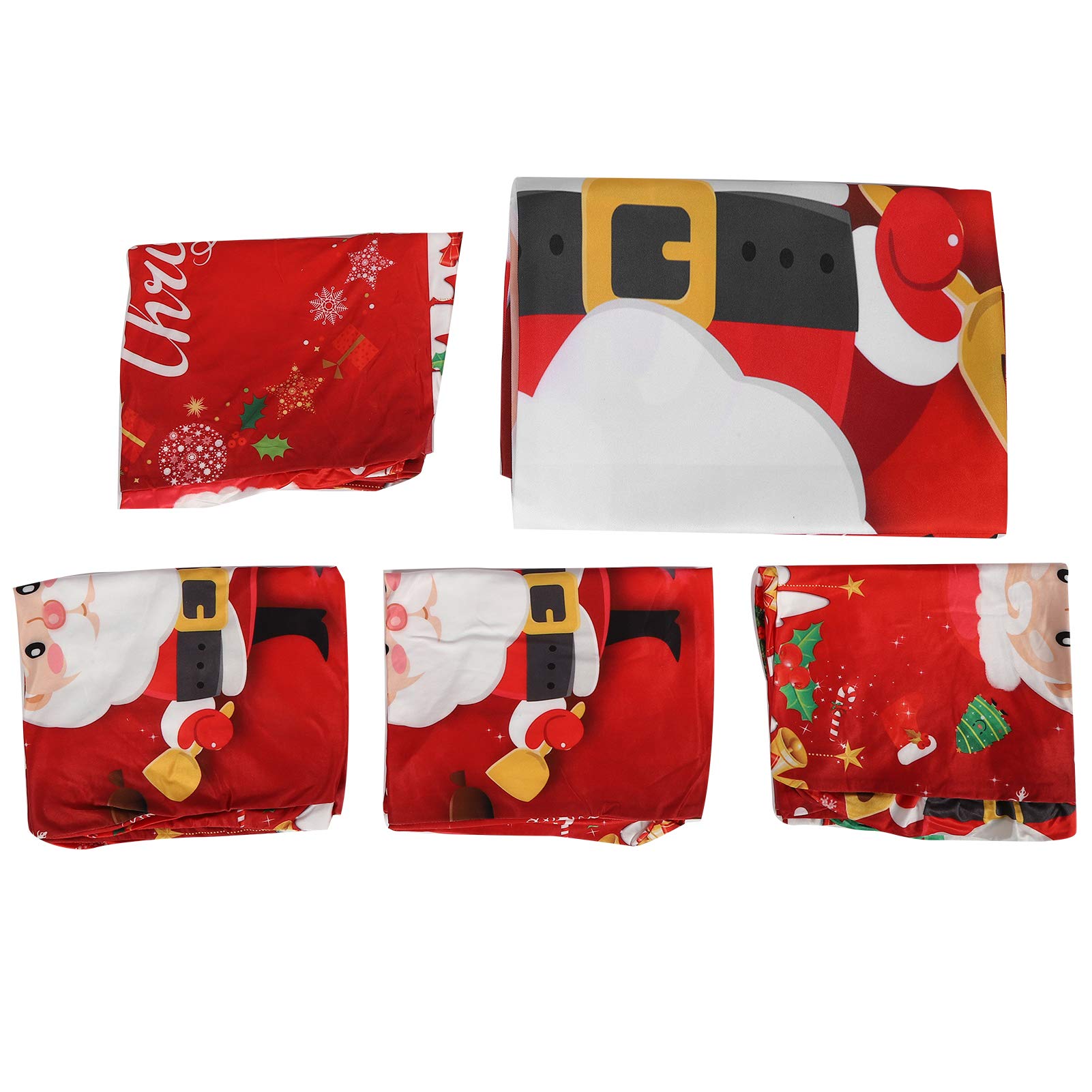 Juego de fundas de silla de mantel de Navidad para el hogar, la cocina, el comedor, la decoración del festival de Papá Noel rojo, tejido flexible de poliéster, para fiesta de (Roter