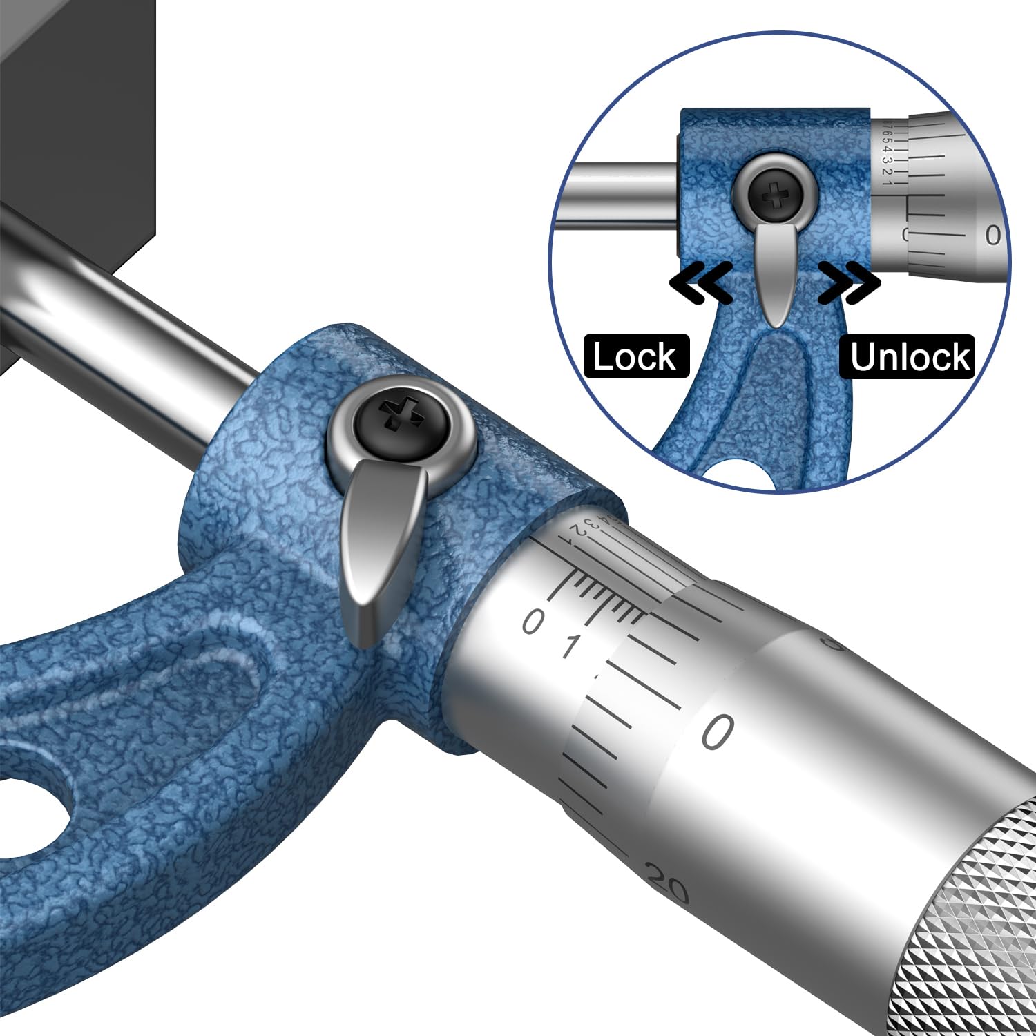 HDLNKAK Set di micrometri esterni da 0 a 7,6 cm, set di 3 utensili