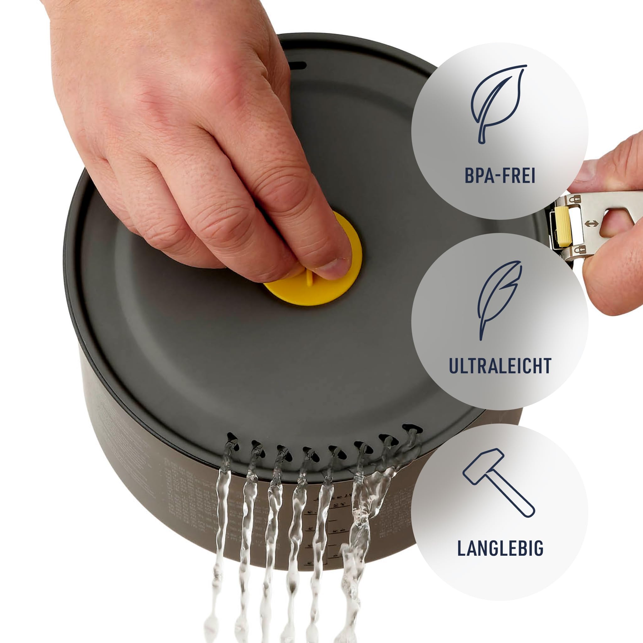 SEA TO SUMMIT - Frontier Pot 3L - Ultraleichter Campingtopf - 3 Personen - Kochtopf mit Antihaftbeschichtung + Siebdeckel - Kompaktes Design - aus harteloxiertem Aluminium - 304 g