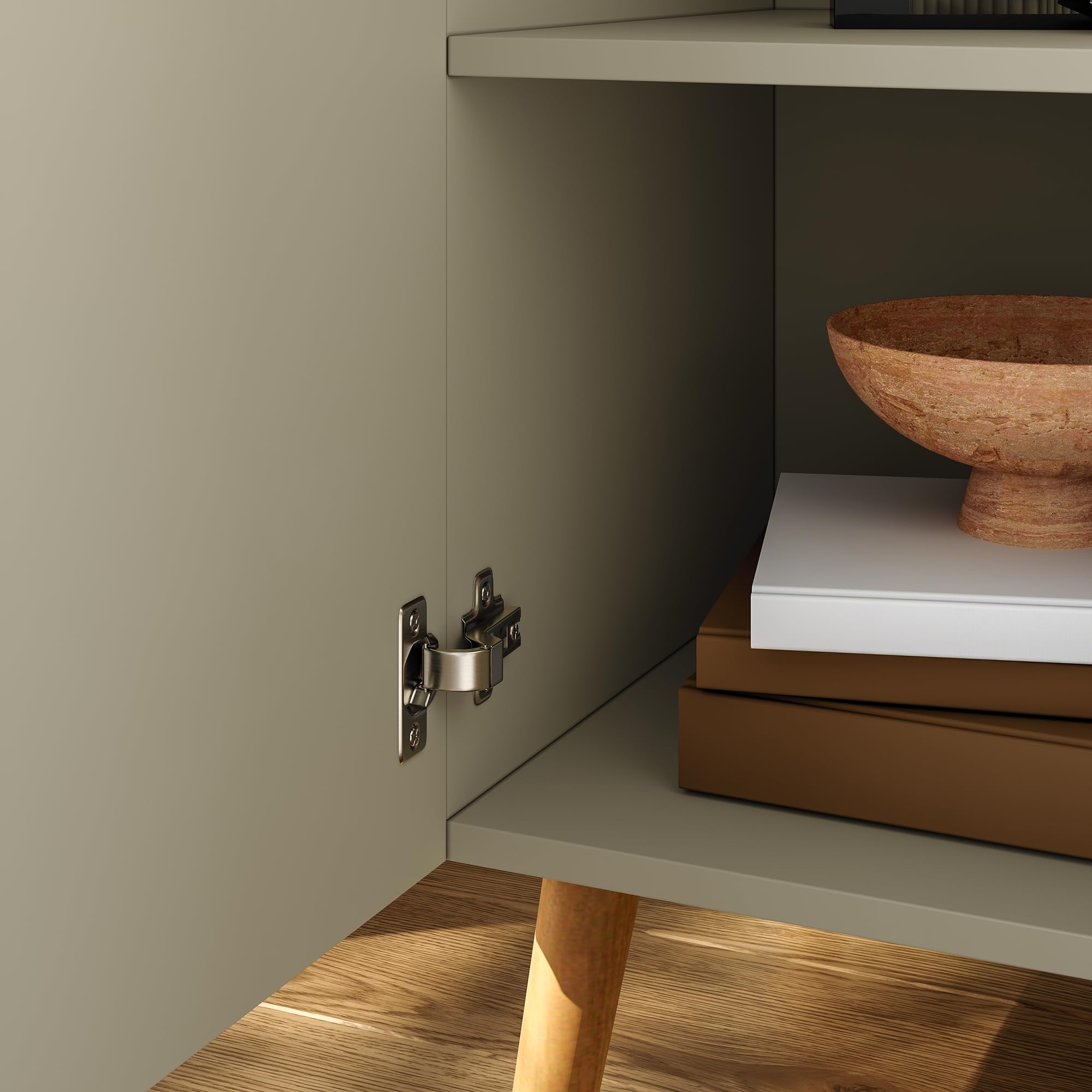 [en.casa] Sideboard Nand mit 3 Türen 120x40x76 cm Oatmeal