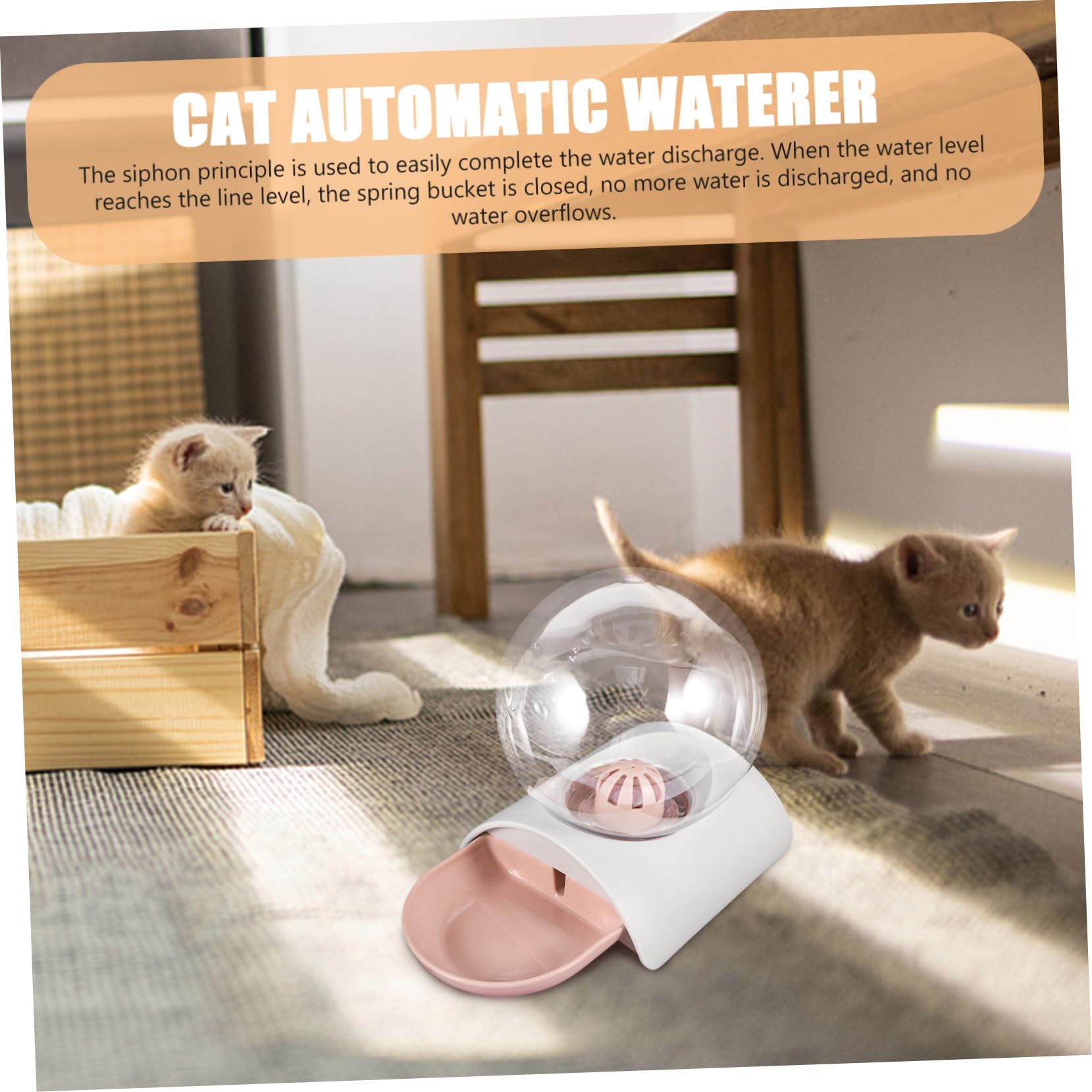 FRCOLOR Automatischer Wasserspender aus Abs und Acryl für Hunde und Katzen Transparenter 2,8-Liter Wasserbehälter Leicht zu Reinigen für Drinnen und Draußen