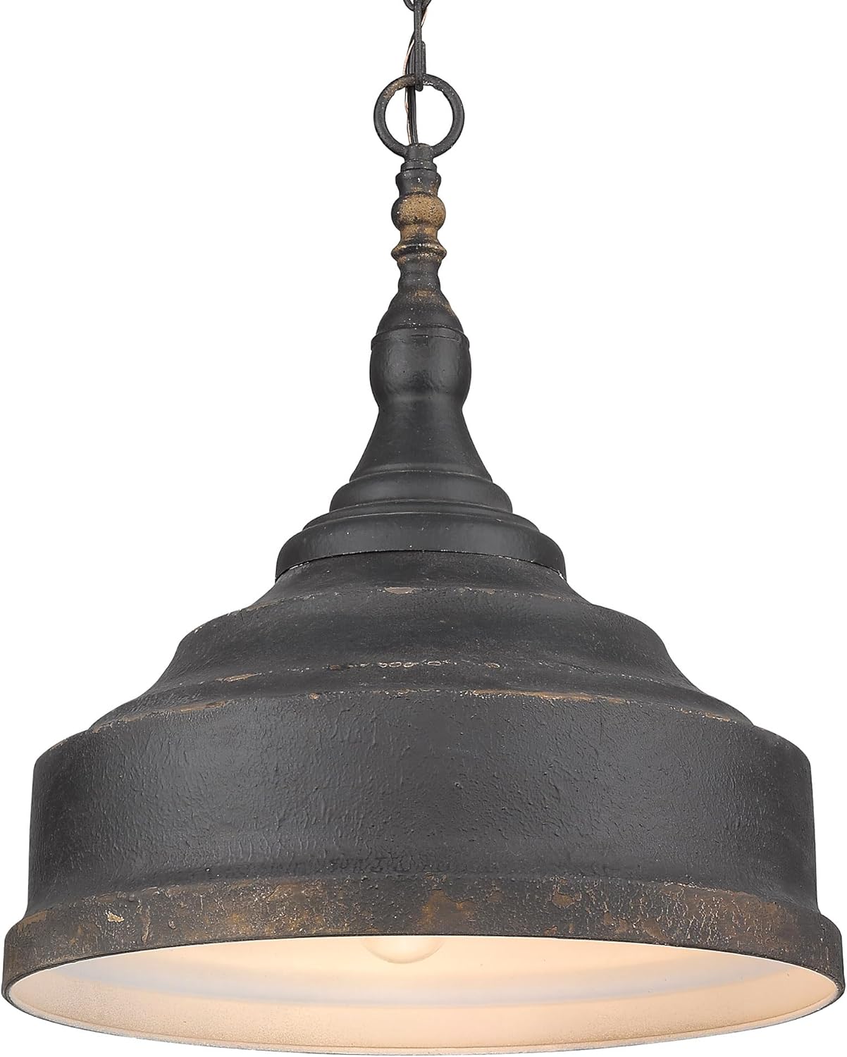 Golden Lighting Keating 3-Light Pendant in Antique Black Iron
