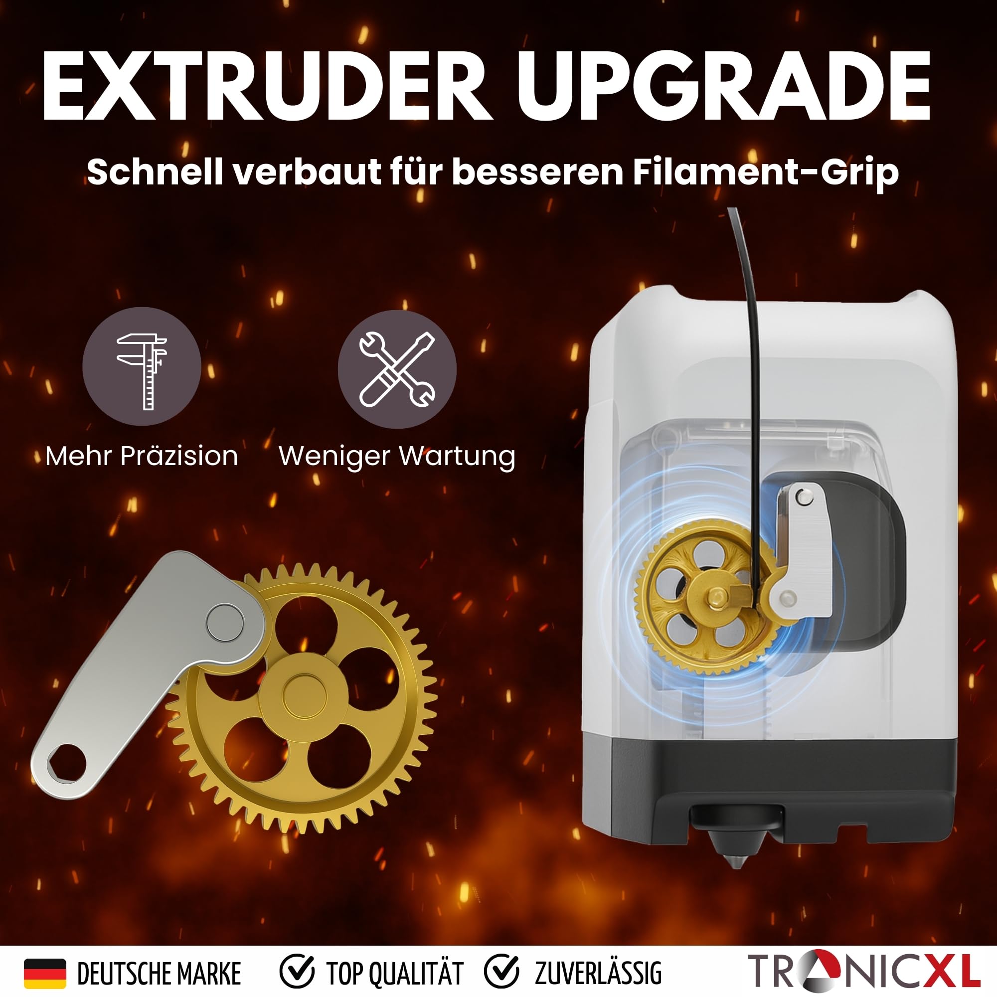 TronicXL Zestaw do drukarki 3D Bambu Lab P1P, P1S, X1, X1C, X1E, przekładnia ekstruder + zestaw Hotend 3.0 + 2 x dysza 0,4 mm, blok grzewczy do bambusa, akcesoria do druku 3D, część zamienna