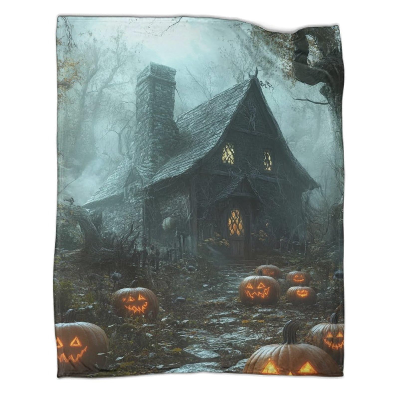 Couverture Halloween en flanelle 3D 100x130cm chaude et douce pour enfant et adulte