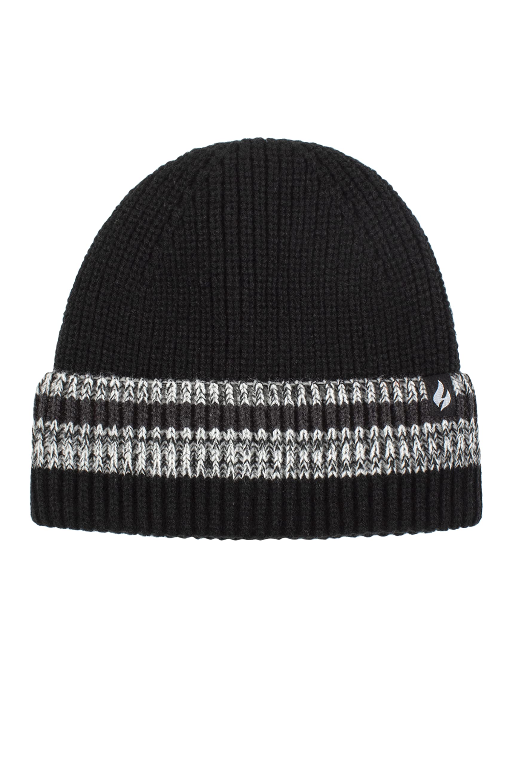 HEAT HOLDERS SOCKSHOP Mens Arran Turnover Stripe Hat Pack of 1 Black One Size