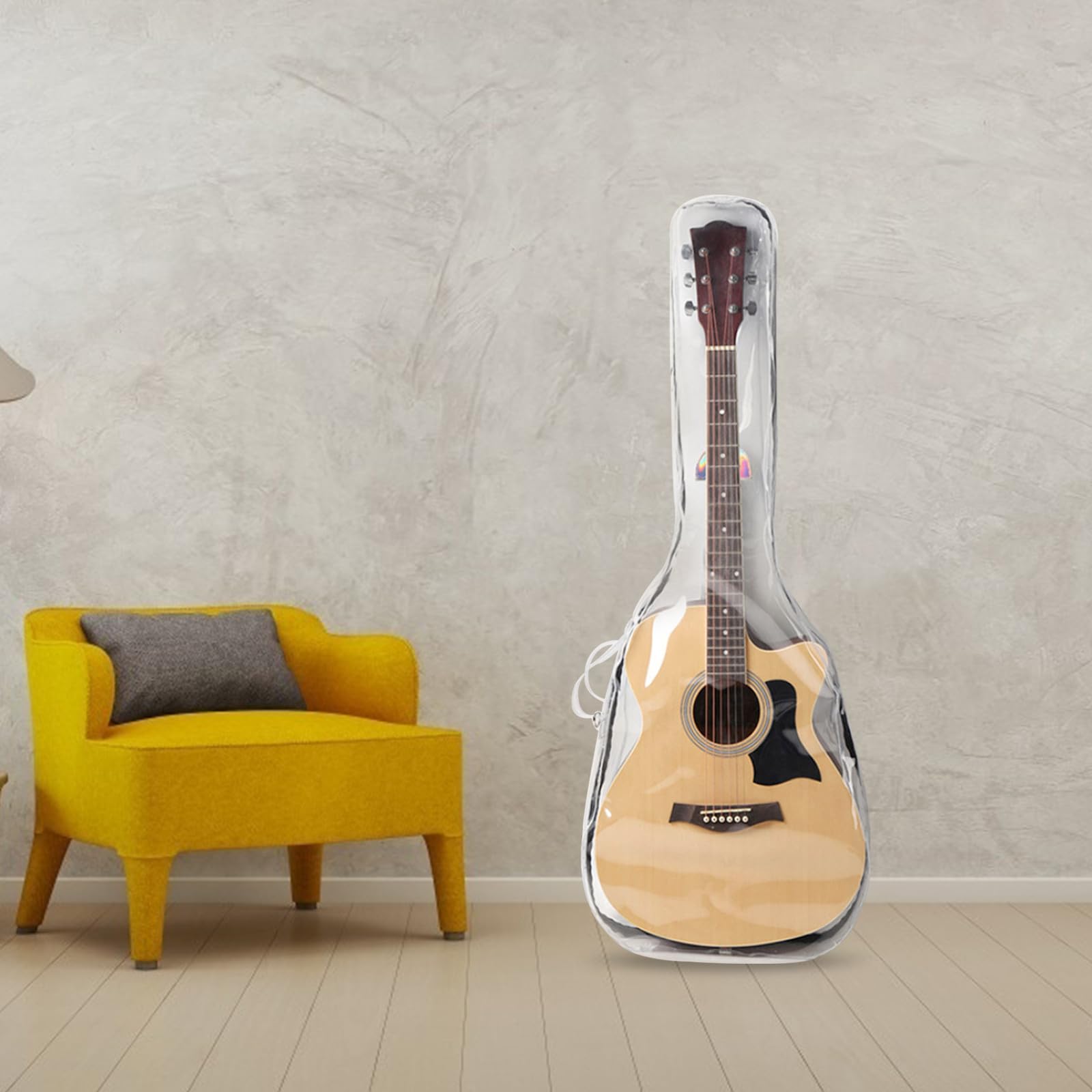 Transparentepc Gitarrentasche für Akustikgitarre 39 41 Zoll Leichter Rucksack mit Doppelgurten für Outdoor Einsatz