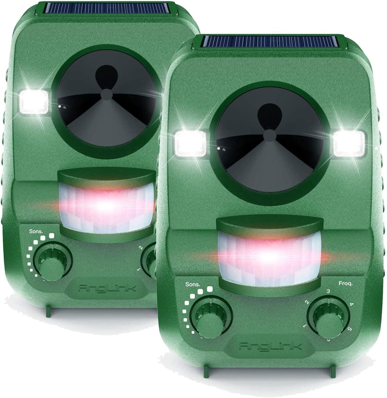 AngLink Ultrasonic Cat Deterrent Solar Pack of 2 Animal Repellent