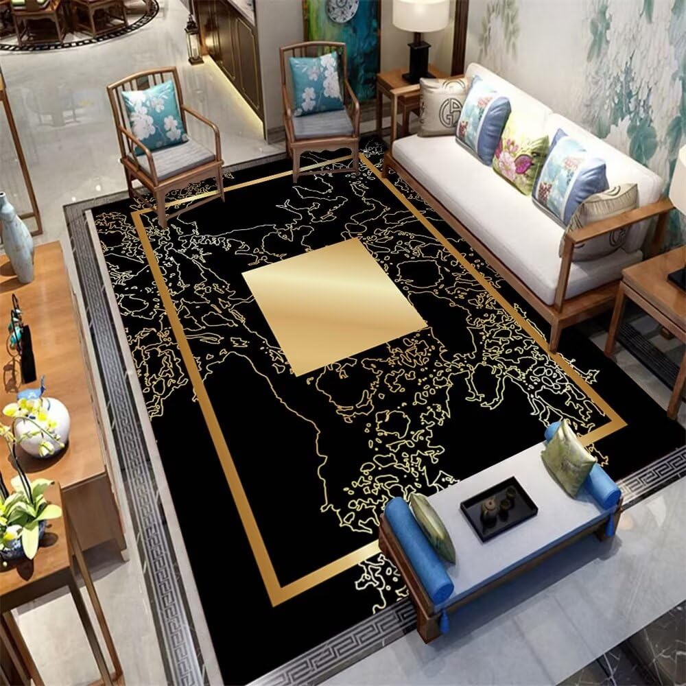 Grand tapis de salon de luxe insonorisé et doux pour grand séjour