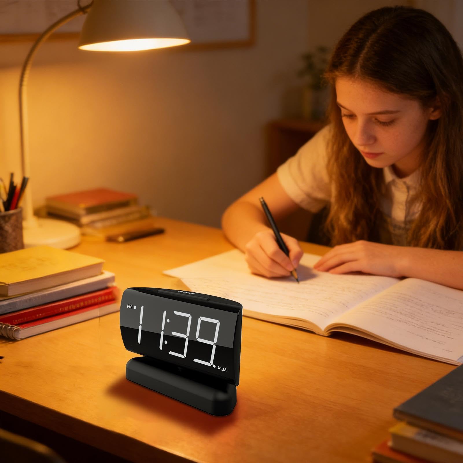 Cyfrowy Zegar z Wyświetlaczem LED LED budzik biurkowy z wyświetlaczem