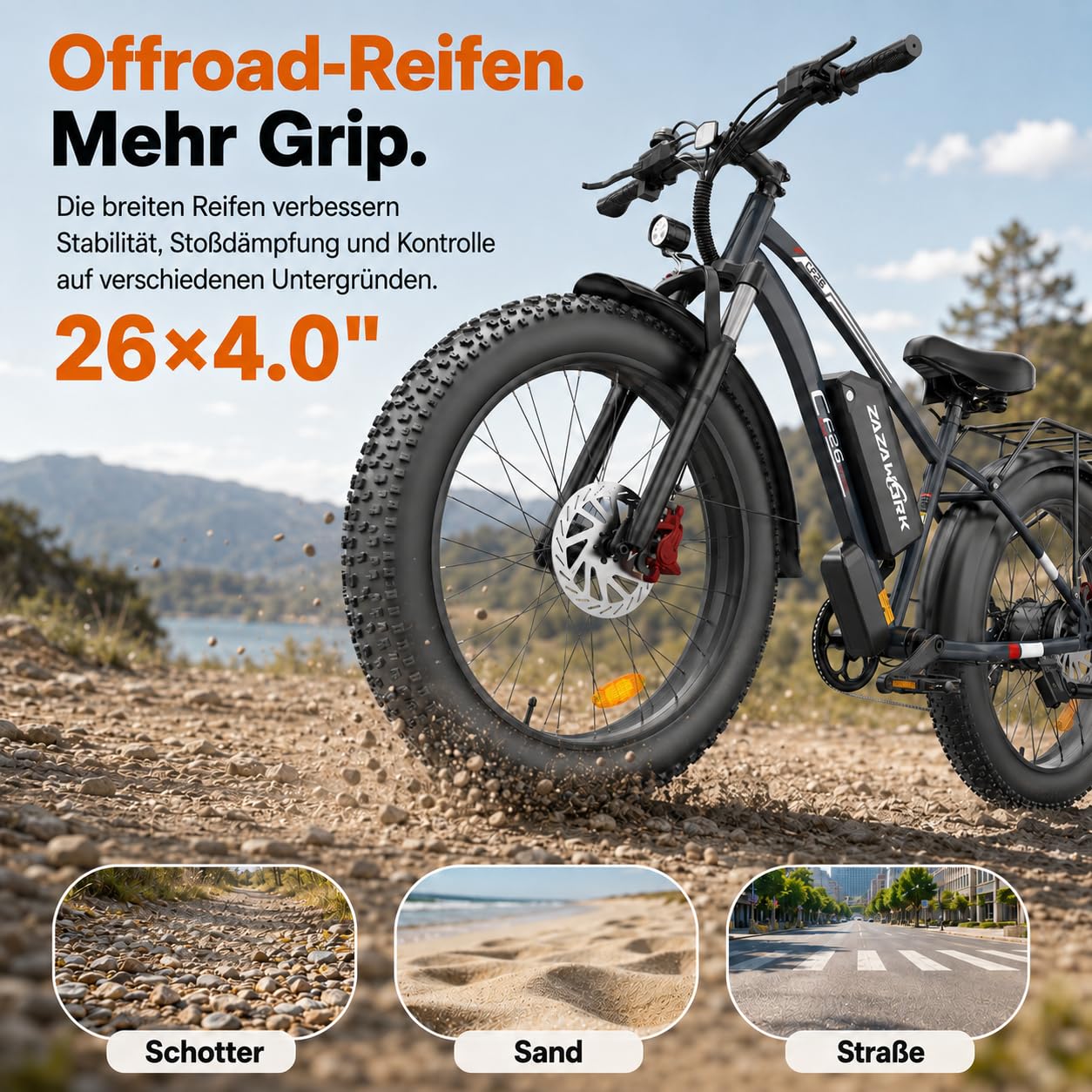E Bike Herren 26Zoll E Mountainbike 100-120km Reichweite 48V20AH 250W Hintermotor 7-Gang 25km/h E-Bike lockable Federgabel & hydraulische Scheibenbremsen Elektro Fahrrad Männer für Offroad & Trail