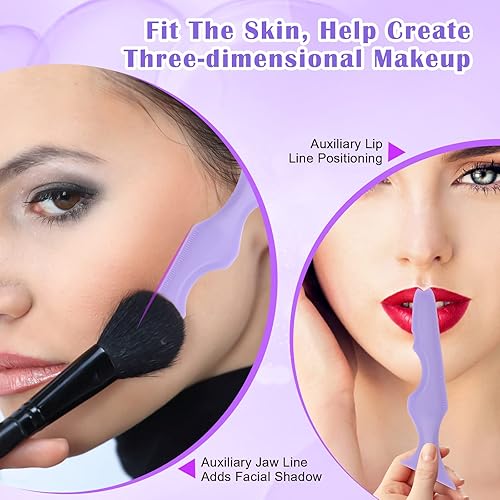 Miniatura 5 de Catcan Plantillas delineador de ojos 5 en 1 para ojos, herramienta multifuncional delineador de ojos, herramienta reutilizable de silicona para