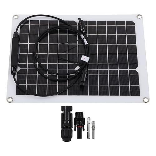 Miniatura 9 de Panel solar flexible 12V, panel solar flexible monocristalino PV Componentes del sistema fotovoltaico 15W 12V batería portátil para acampar, paneles