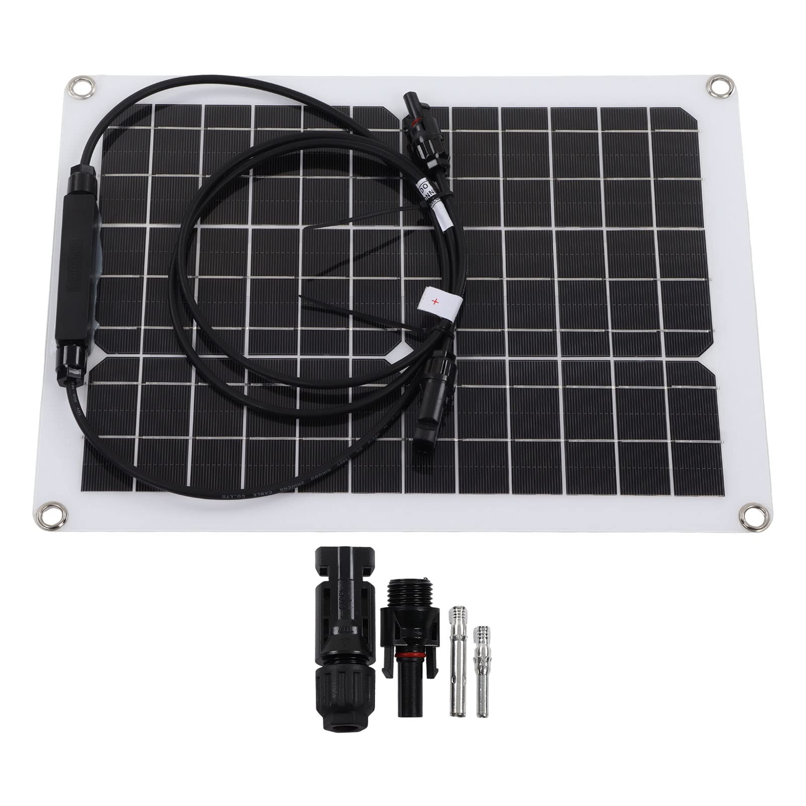 Pannello Solare Flessibile Caricabatteria Monocristallino 15W 12V | Silicio Monocristallino e PET, Si Piega a 30 Gradi, Uso Tenda per Barca , Caricabatteria Al Litio 12V, Impermeabile