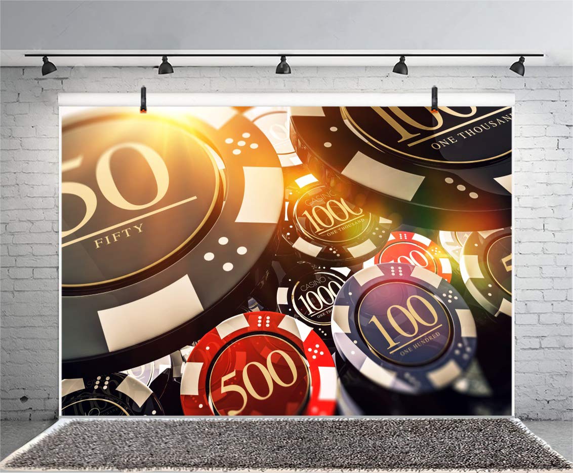 Leyiyi 9x6ft Casino Chips Photography Backdrop Las Vegas Nevada Gambling House Bokeh Bargaining Chip Roulette Wheel Lucky Card Game Background Underground Bar Photo Portrait Vinyl Video Studio Prop