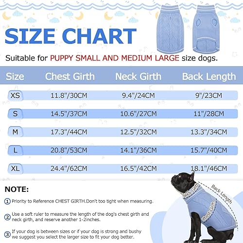 Miniatura 5 de ROZKITCH Suéter para perro, suéter de punto para clima frío para otoño e invierno, suéter de cuello alto para perro, ropa clásica gruesa y cálida