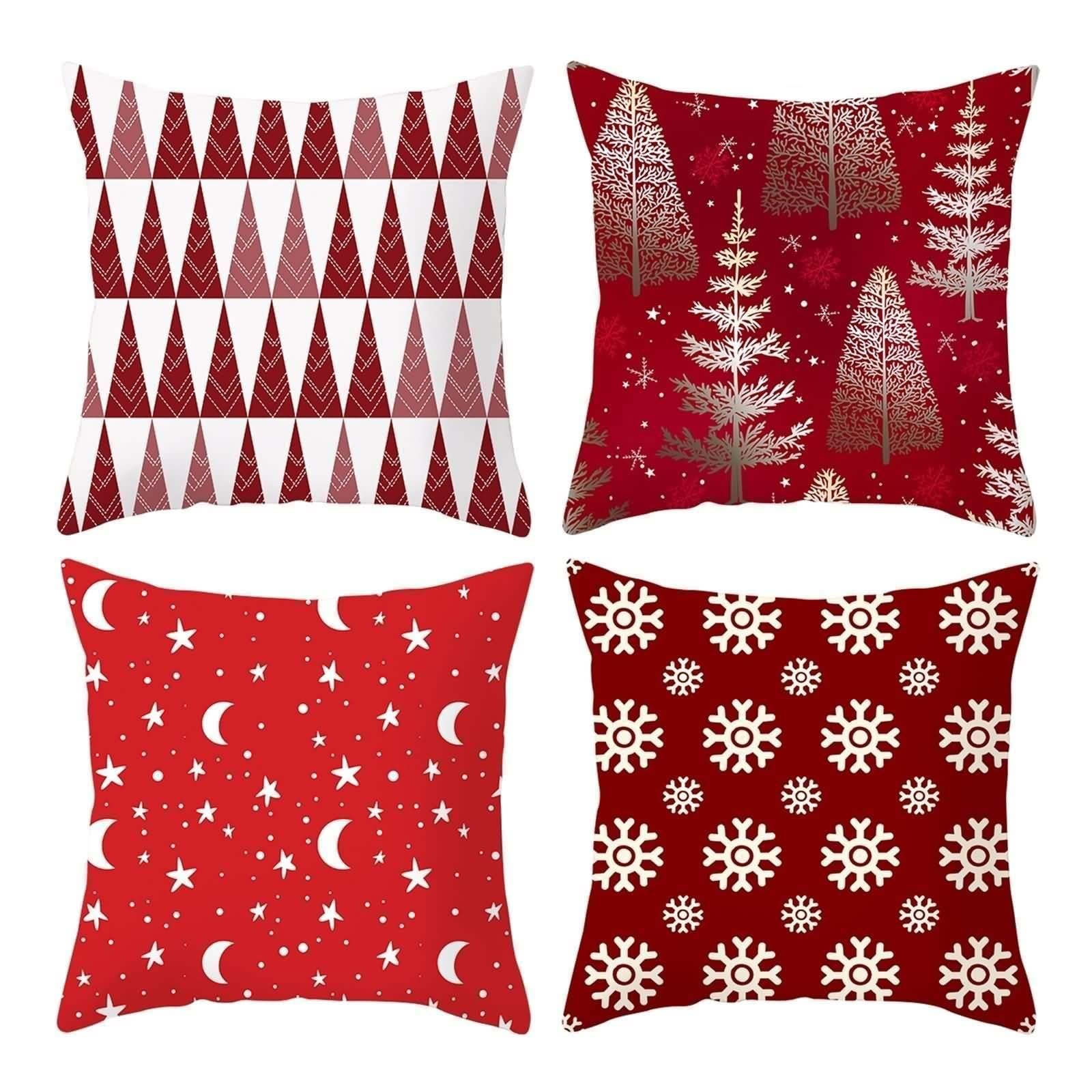 Housse de coussin rouge flocon de neige, le cadeau idéal pour les fêtes de fin d'année