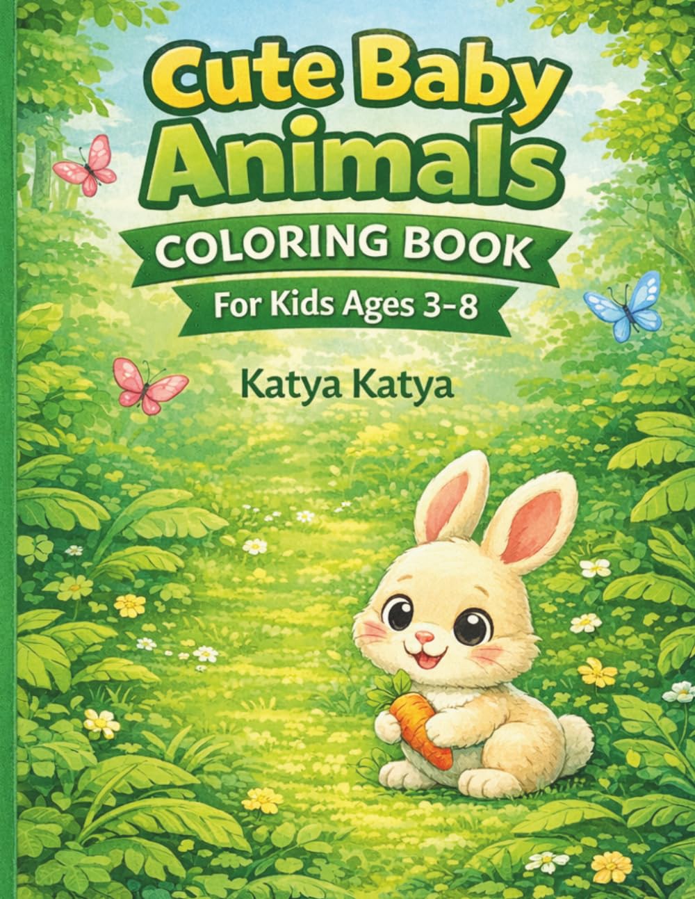 Cute Baby Animals Coloring Books: For Kids Ages 3-8